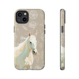 Floral Horse Design  Phone Case (Beige)