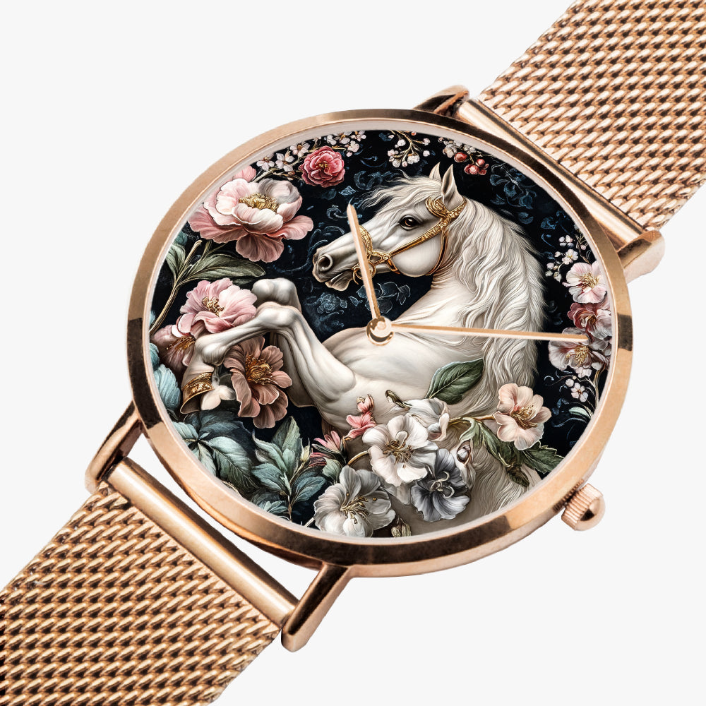 Premium rose gold with horse graphic design for horse lovers