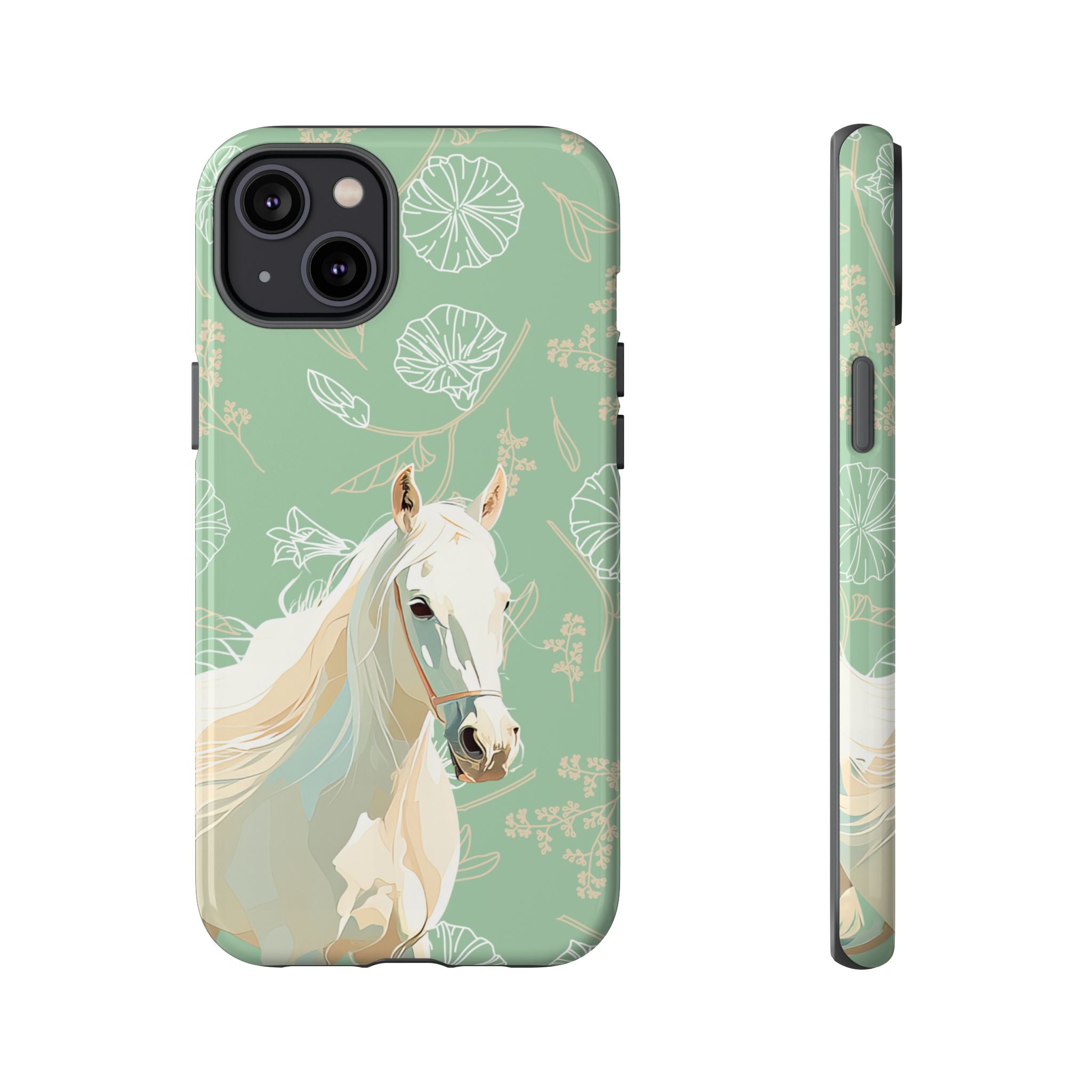 Pastel Green Horse Design Phone Case