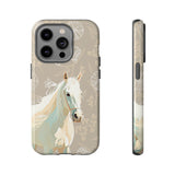 Floral Horse Design  Phone Case (Beige)