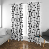 DRing Horse Bit Design Blackout Curtains (White)