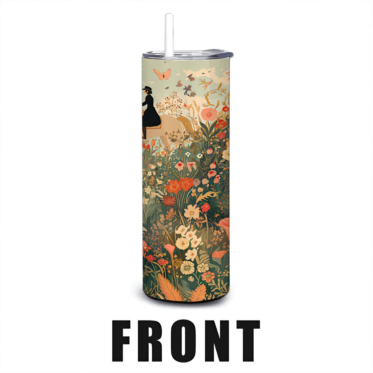 Wildflower Walk Straight Stainless Steel Tumbler