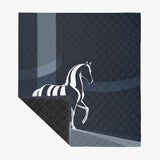 Horse Themed, breathable and light weight blanket with shams quilted on both sides. Horse & animal Lover Gift