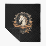 Horse Themed, breathable and light weight blanket with shams quilted on both sides. Horse & animal Lover Gift