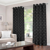 Horse Bits Pattern Curtains  (Black)