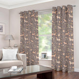 Floral Horses Blackout Curtains (Brown)
