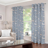 Floral Horses Blackout Curtains (Blue)