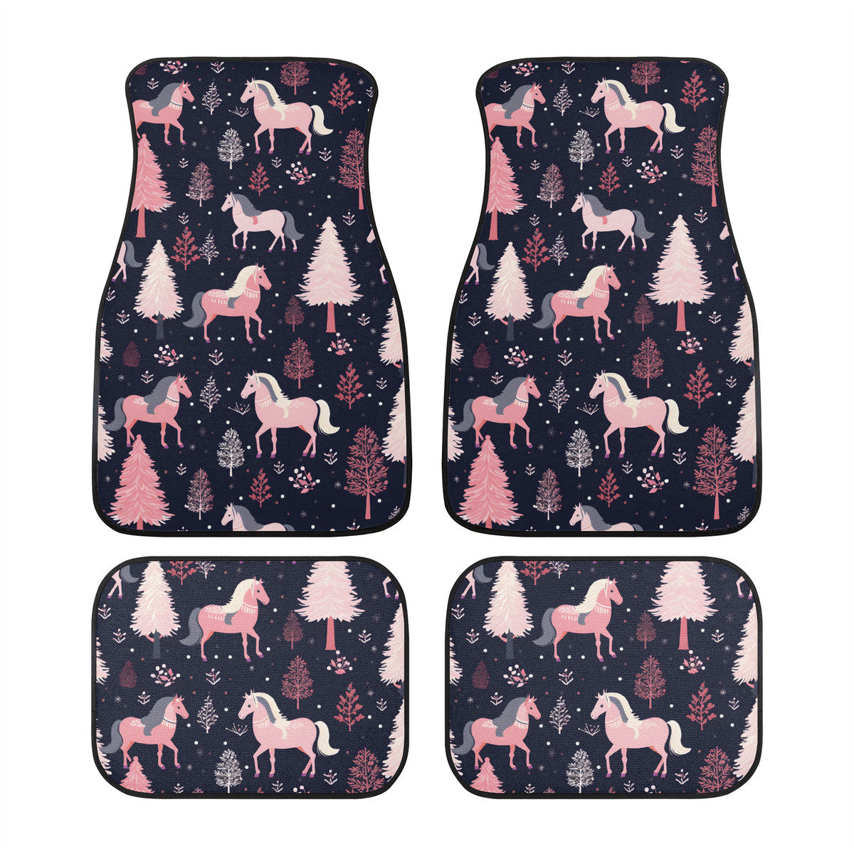 Car Floor Mat - Pink and Horses