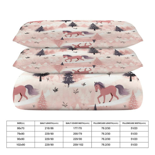 Pink Field - 3 Pcs Duvet Set