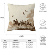 Hunting Chase Linen Throw Pillow Covers