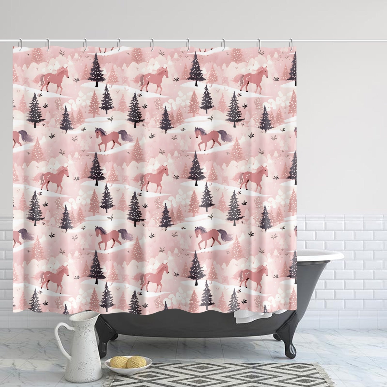Shower Curtain - Pink Pony