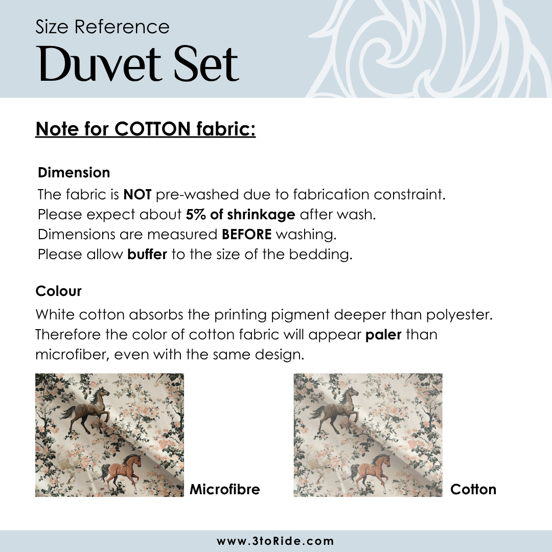 Common Four Horse Bit Duvet Set | Made to Order Bedding Set | Microfiber or Cotton | 3toRide