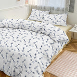 Bedding set with bone pattern in a bedroom setting
