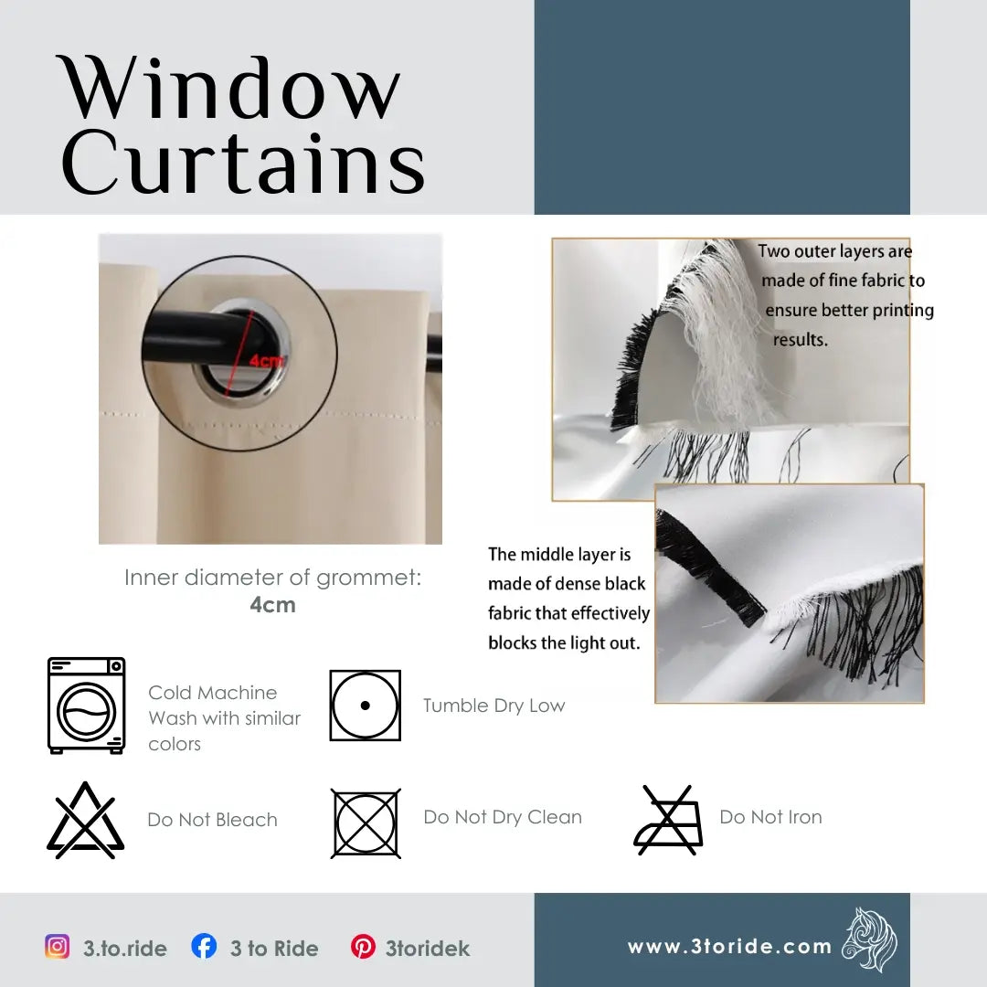 Misty Flair - Light-shielding Window Curtain (Hook Type)