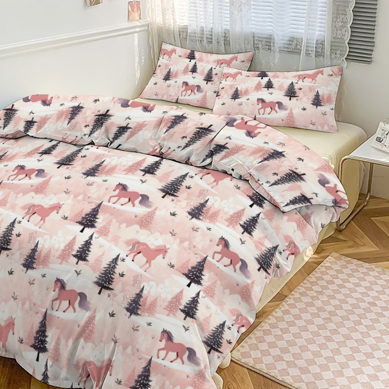 Pink Field - 3 Pcs Duvet Set