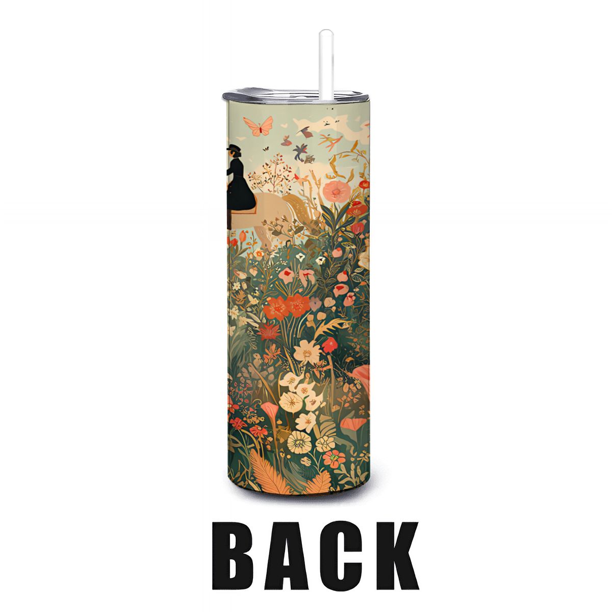 Wildflower Walk Straight Stainless Steel Tumbler