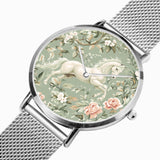 Premium rose gold stainless steel watch with horse design for horse lovers