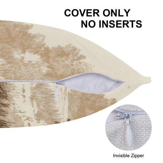 Hunting Chase Linen Throw Pillow Covers