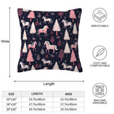 Pink and Horses Throw Pillow Covers