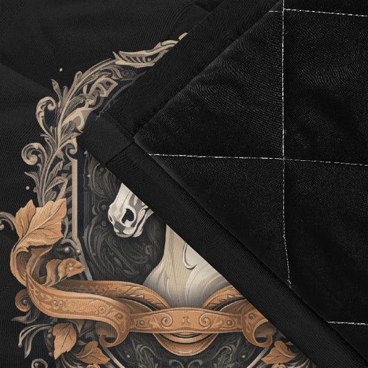 Horse Themed, breathable and light weight blanket with shams quilted on both sides. Horse & animal Lover Gift