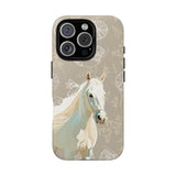 Floral Horse Design  Phone Case (Beige)