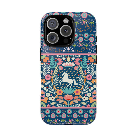 Floral horse design tough case
