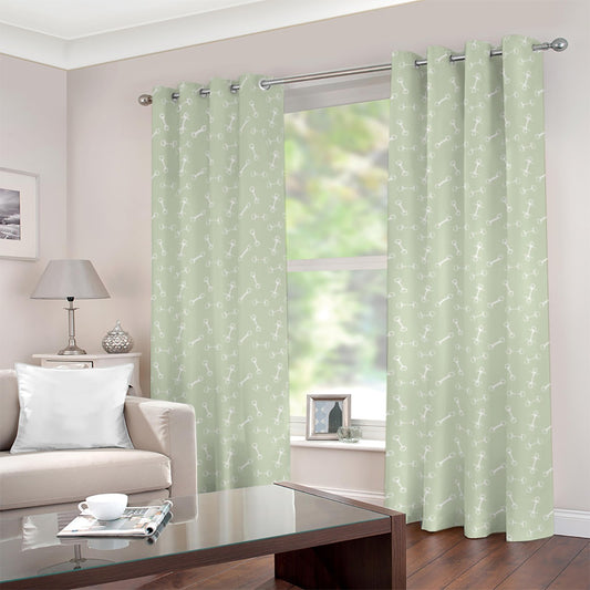 Horse Bit Design Blackout Curtains (Sage)