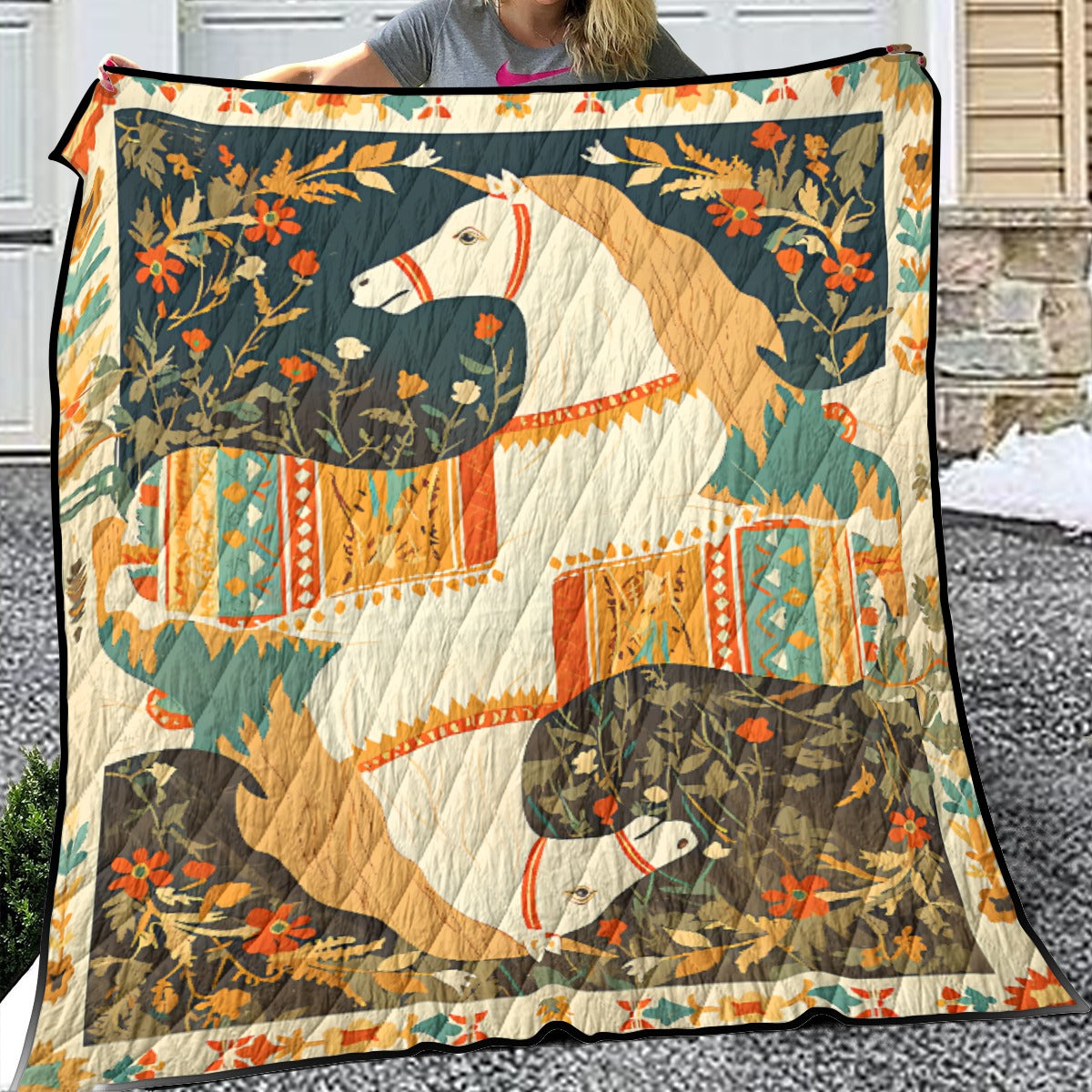 Grey Pokers Quilt Blanket