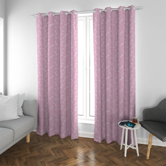 Horse Bit Design Blackout Curtain (Pink)