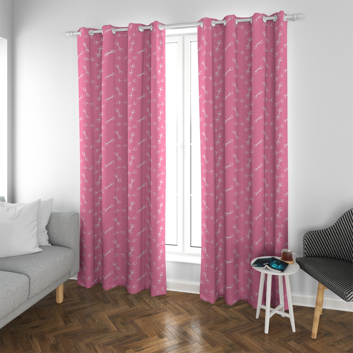 Horse Bit  Design Blackout Curtains (Pink)