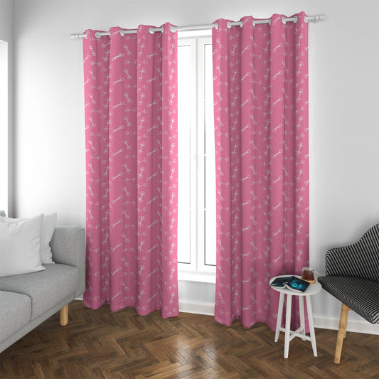 Horse Bit  Design Blackout Curtains (Pink)