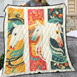 Horse Themed, breathable and light weight blanket with shams quilted on both sides. Horse & animal Lover Gift