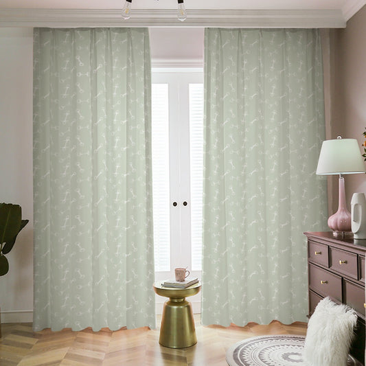 Horse Bit Design Blackout Curtains (Green)