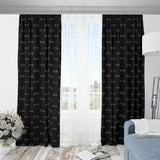 Horse Bits Pattern Curtains  (Black)