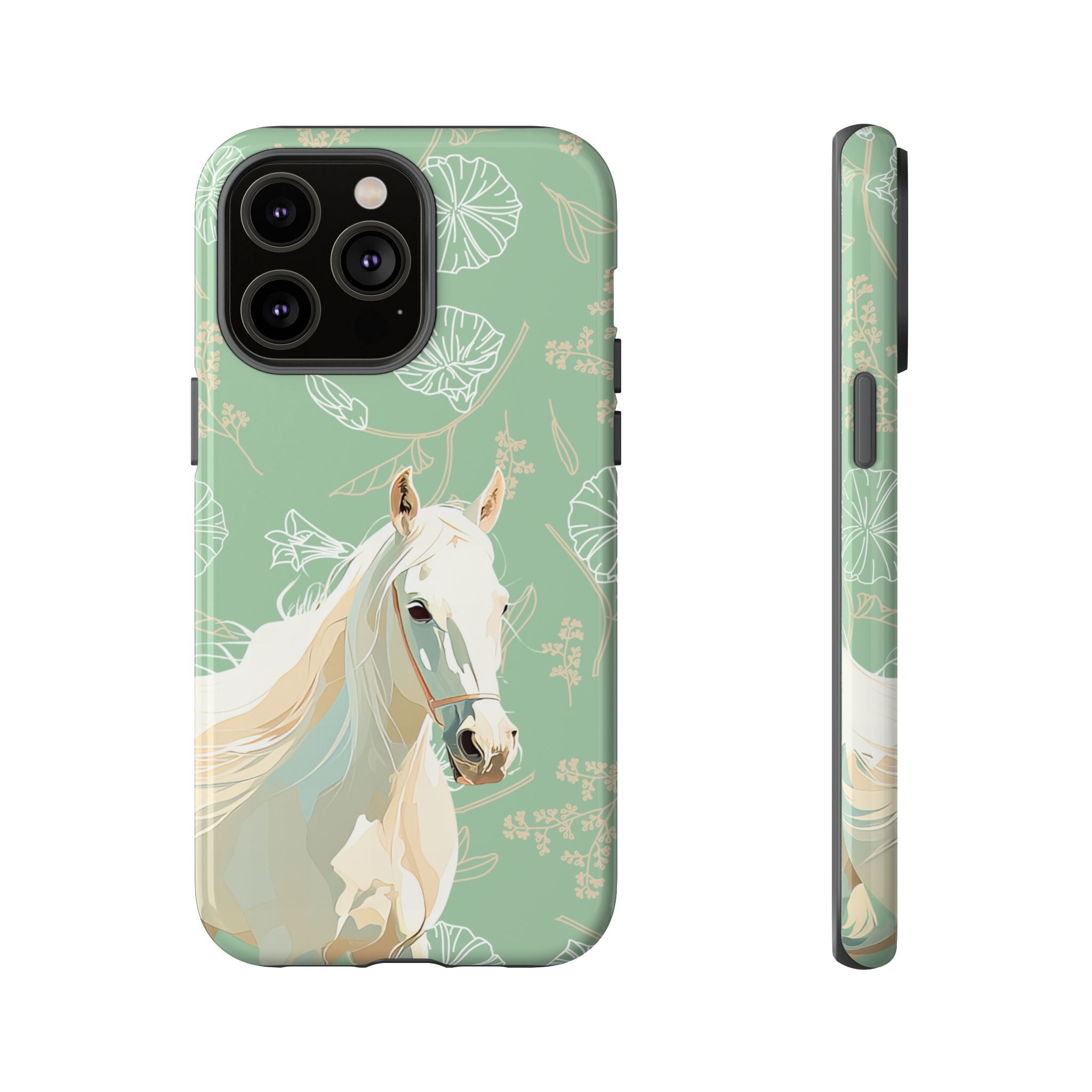Pastel Green Horse Design Phone Case