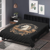 Horse Themed, breathable and light weight blanket with shams quilted on both sides. Horse & animal Lover Gift