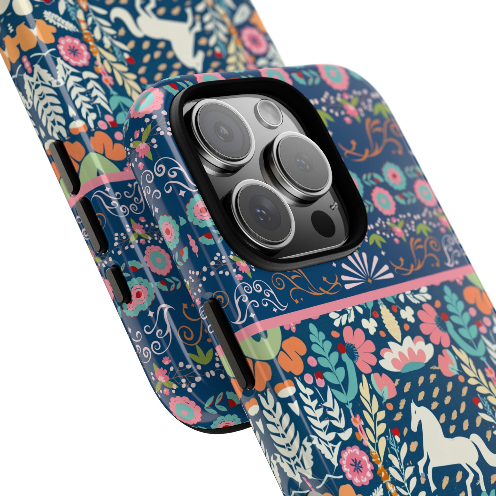 Floral horse design tough case