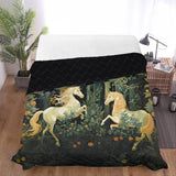 Horse Themed, breathable and light weight blanket with shams quilted on both sides. Horse & animal Lover Gift