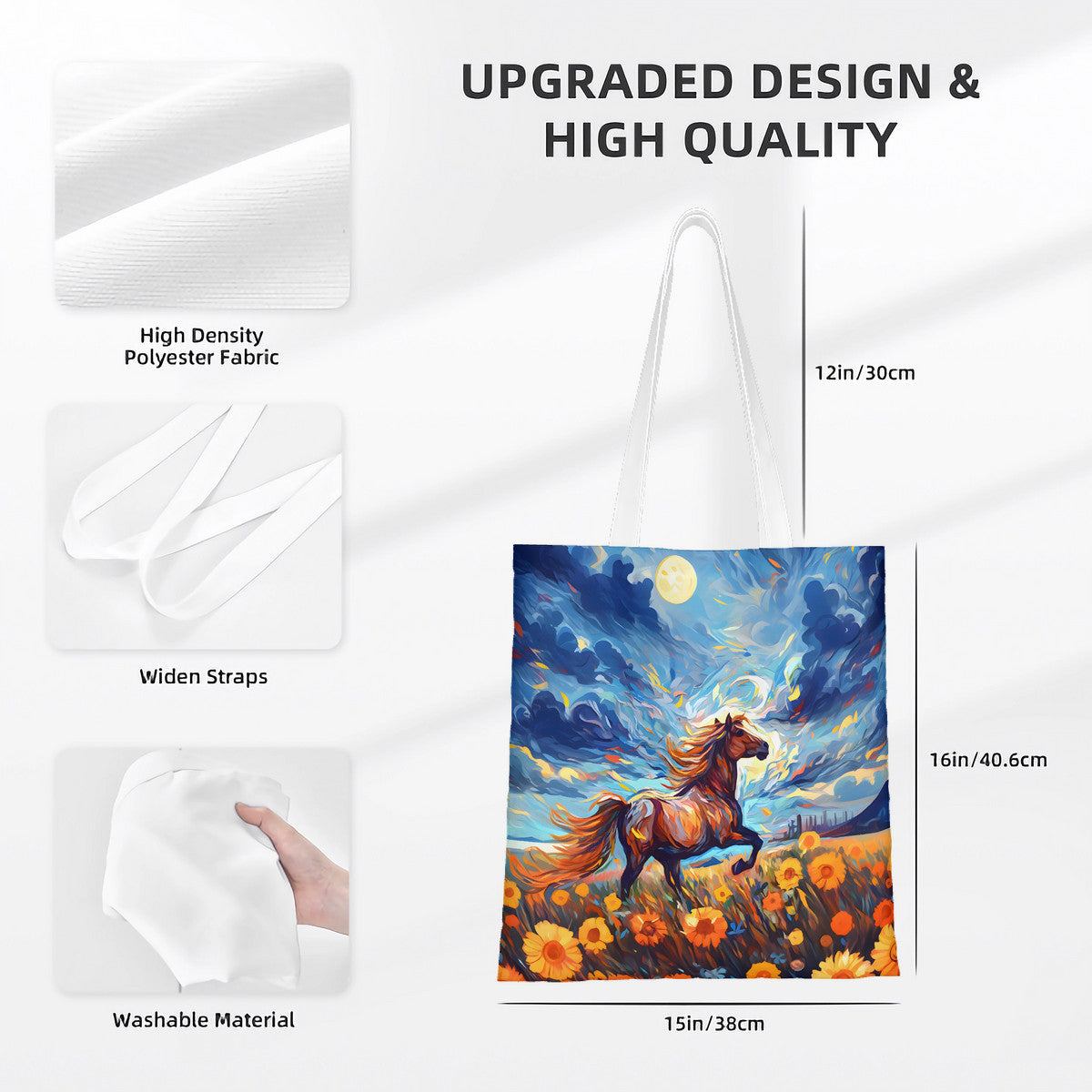 Van Gogh Style Horse  Art Tote Bag