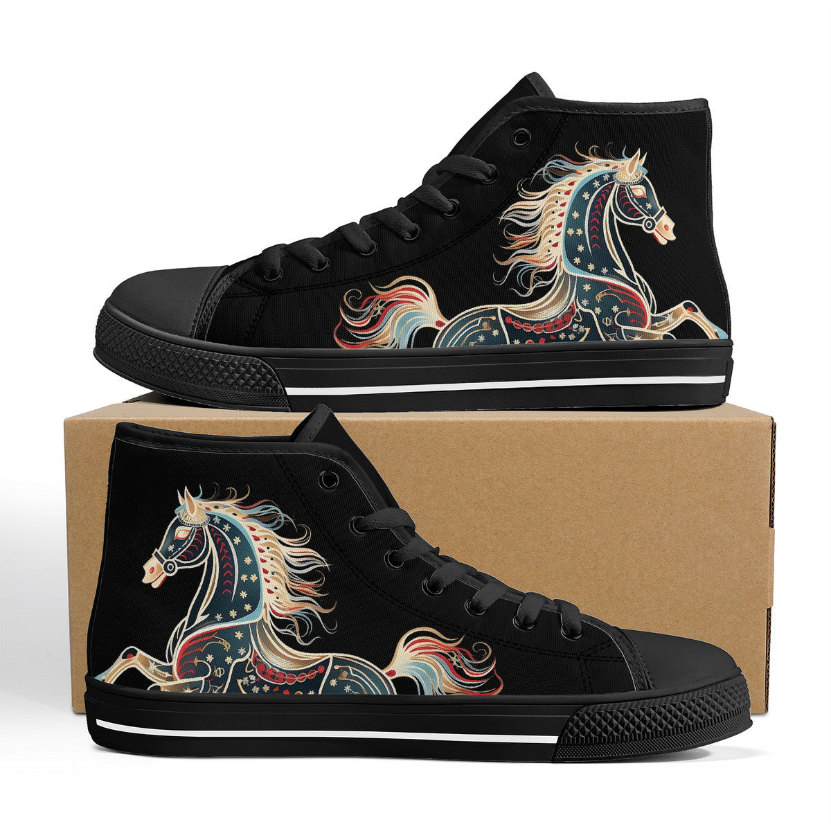 Black Horse Lace Up Hi Tops