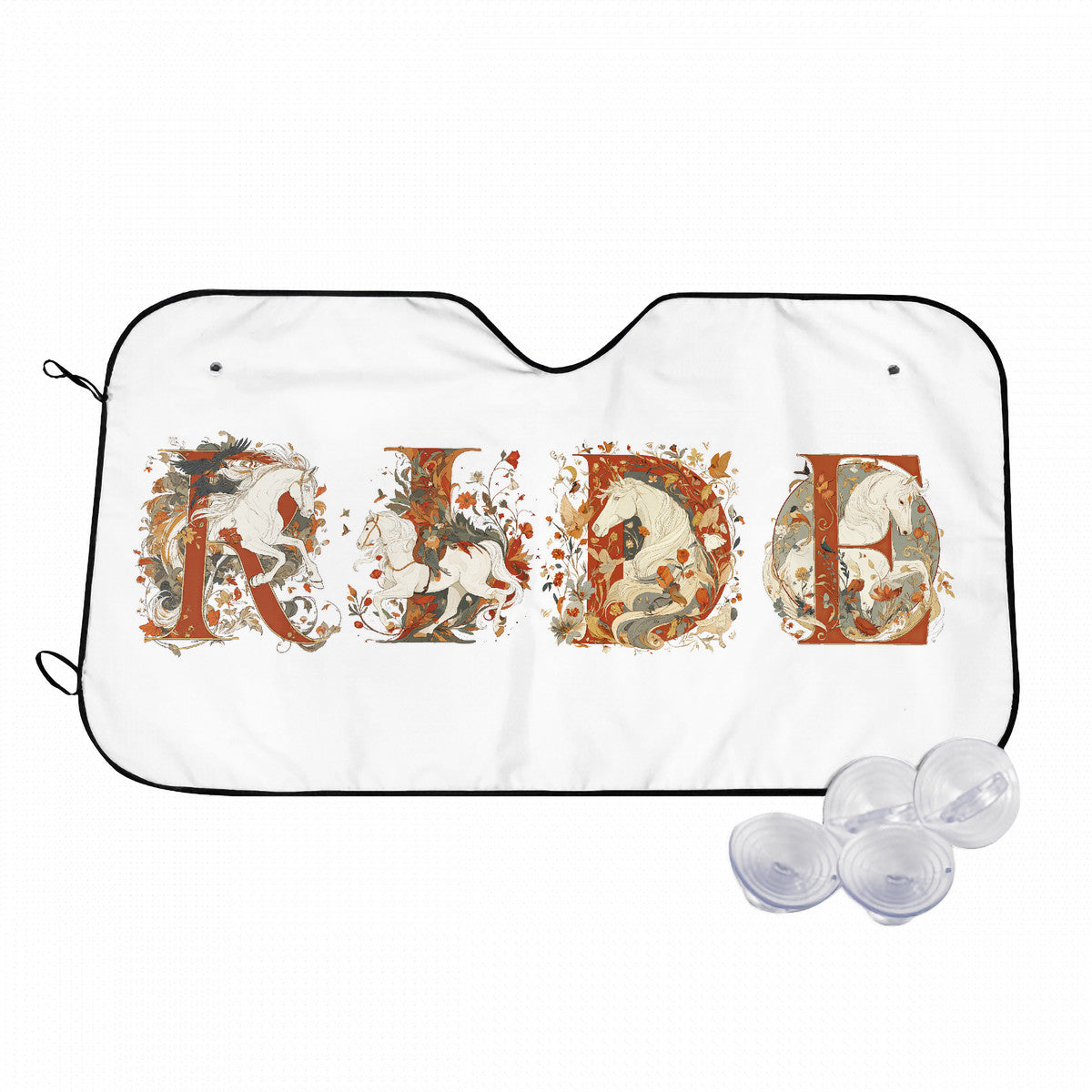 Floral Red Car Windshield Sunshade