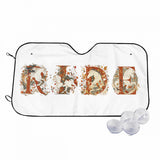 Floral Red Car Windshield Sunshade