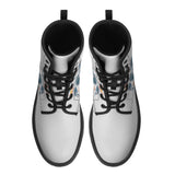 Tartan Check Floral Leather Boots