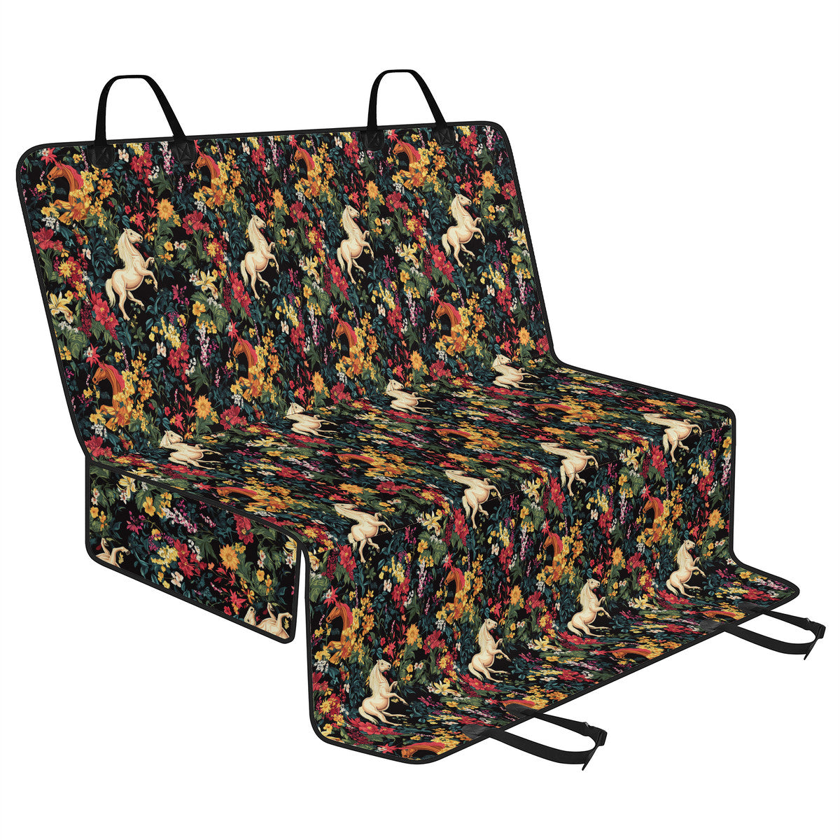 Car Pet Seat Cover - Floral Horse