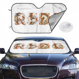 Floral Red Car Windshield Sunshade
