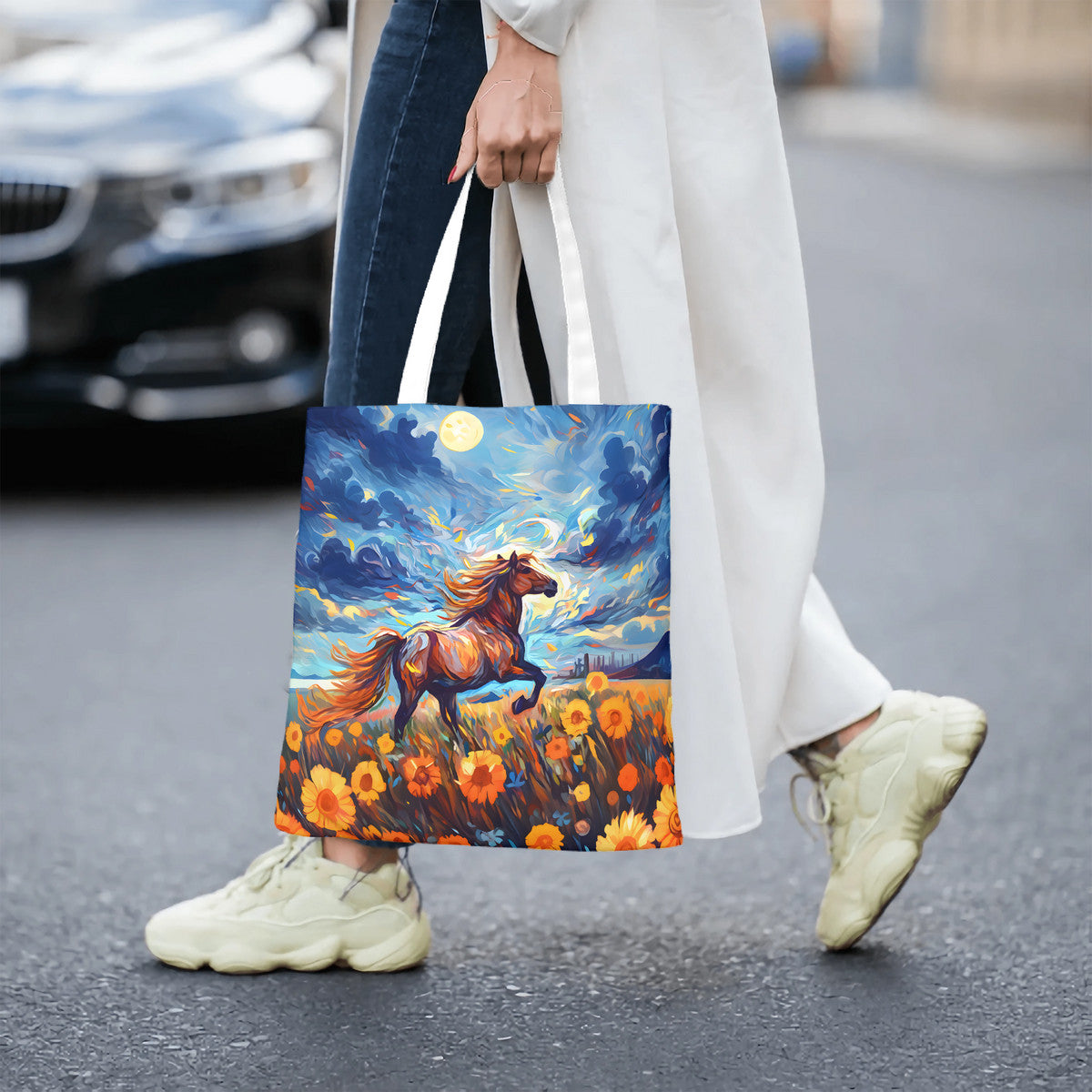 Van Gogh Style Horse  Art Tote Bag