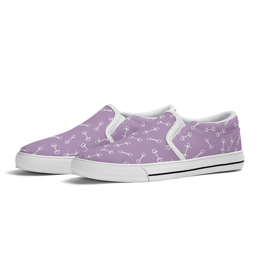 Horse Bit Design Slip  On Shoes - Candy Colors - Purple