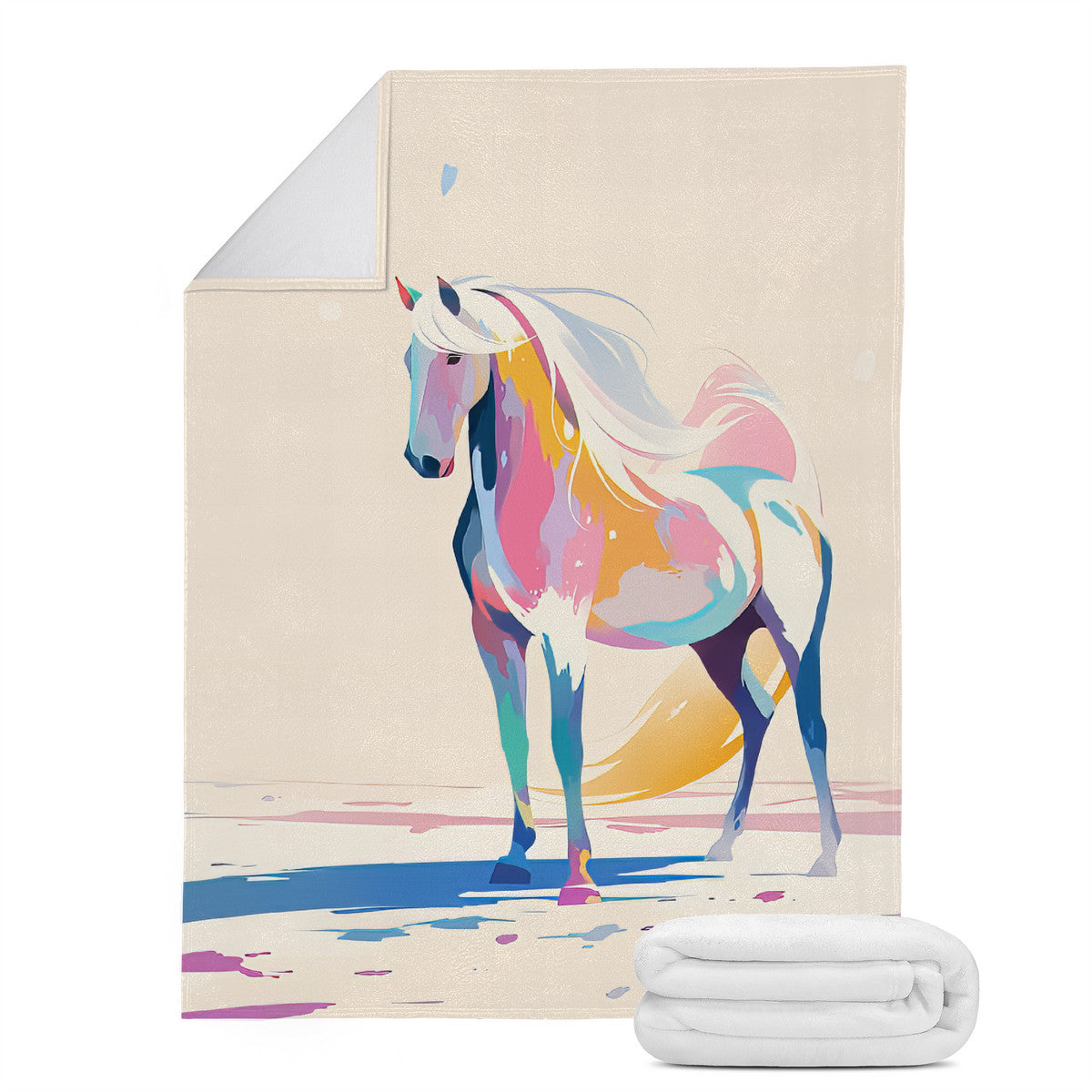 Pastel Horse Micro Fleece Blanket