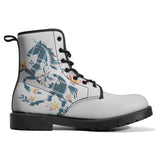 Tartan Check Floral Leather Boots