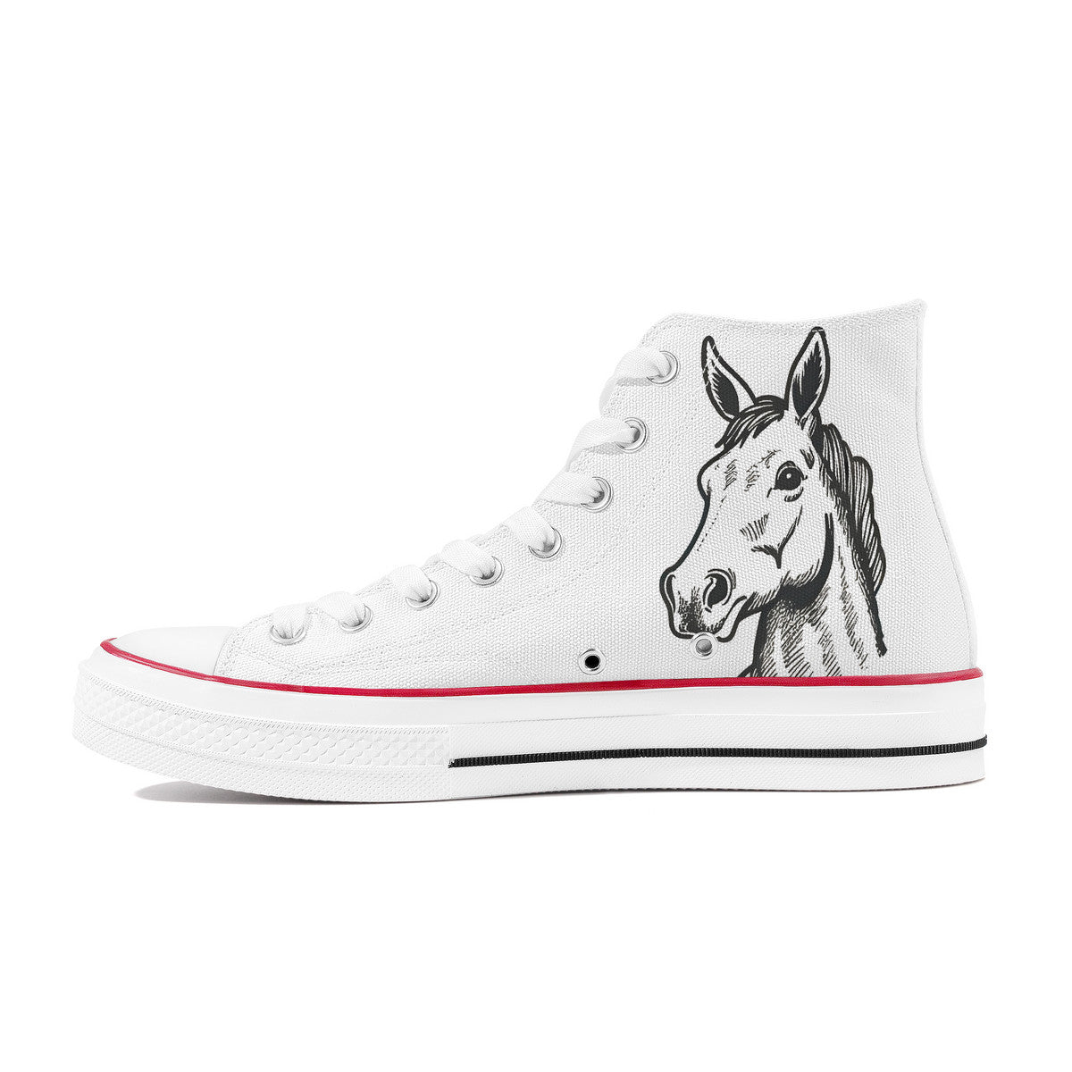 Sketch Art Funny Horse - Hi Tops